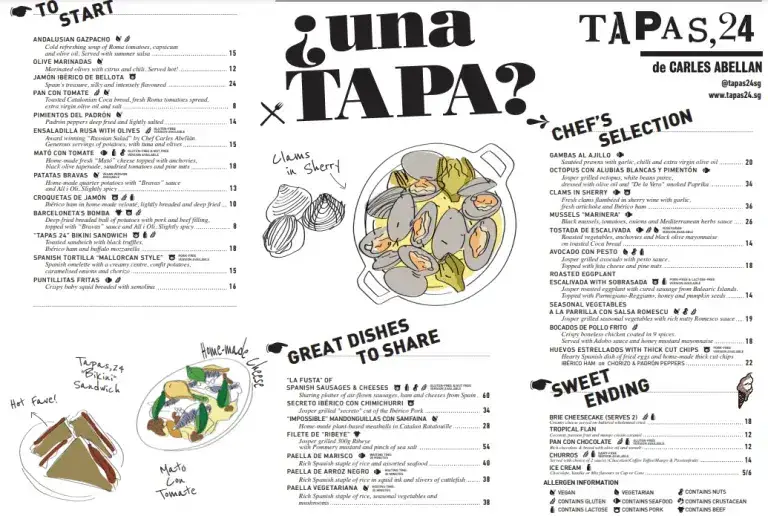 Tapas 24 Menu