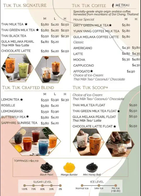 Tuk Tuk Cha Coffee Prices