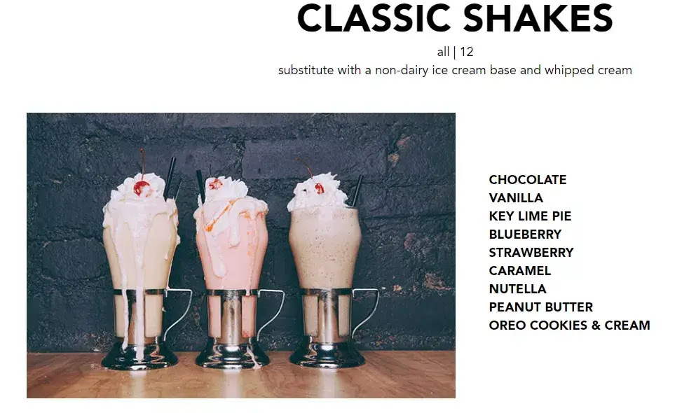 Black Tap Singapore Classic Shakes Prices