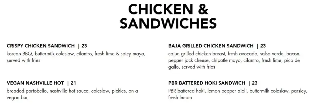 Black Tap Singapore Menu – Chicken And Sandwiches prices