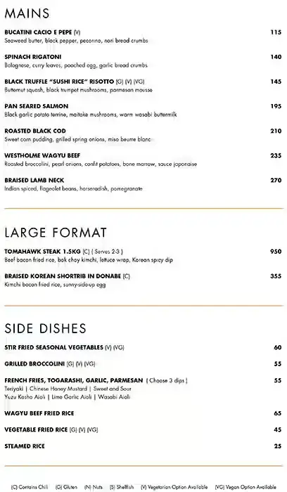 Ce La Vi Singapore Menu – Main Dishes prices