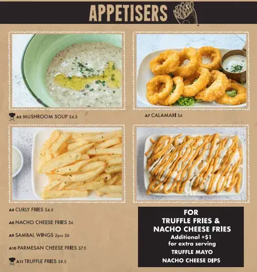 Craze Kitchen Singapore Menu – Appetizers