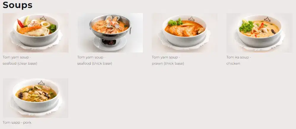 Nakhon Kitchen Singapore Menu – Soup prices