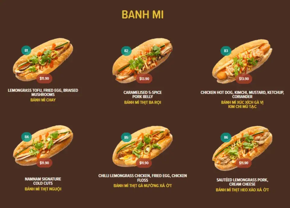 NamNam Menu