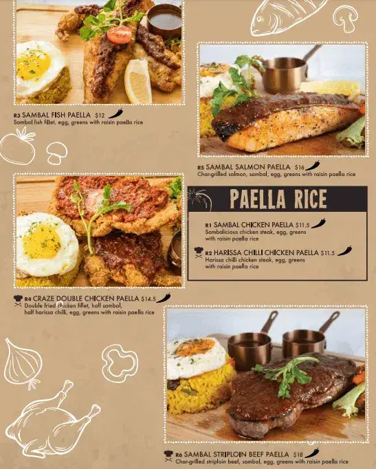 Paella Rice Craze Kitchen Singapore Menu 1