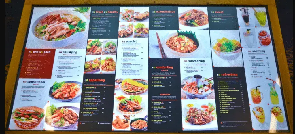 So Pho Menu