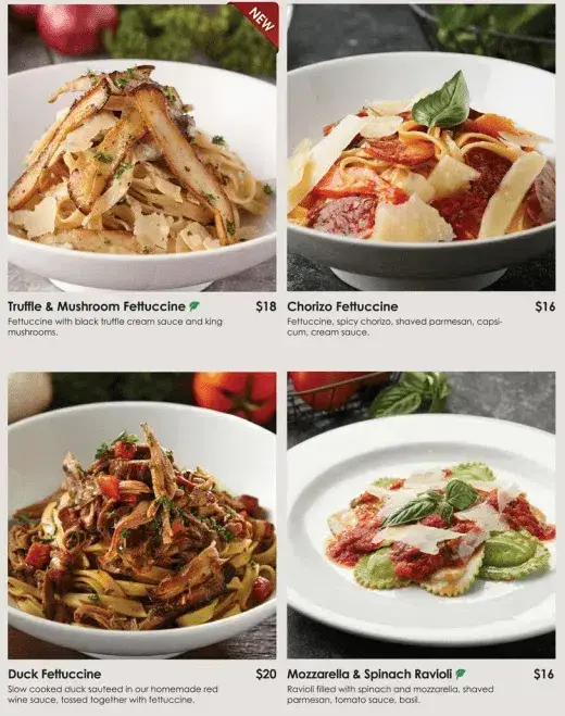 Wine Connection Menu – Pastas 1